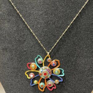 Magnificent Michal Golan Designer Necklace Confetti Flower Collection MSRP $125